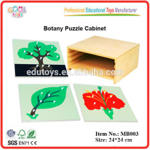 Montessori Materials - Nível 3 Botany Cabinet com 3 Botany Puzzles